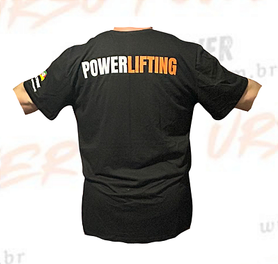 Camiseta ( TAMANHO G6 ) Powerlifting RS - Estampa Laranja
