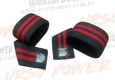 Faixa de Joelhos (par) 2,5m - Cores Preto com vermelho