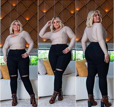 Calça Jeans Plus Size com Design Moderno