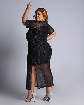 Vestido em Tule com Brilho Plus Size - Elegância e Conforto