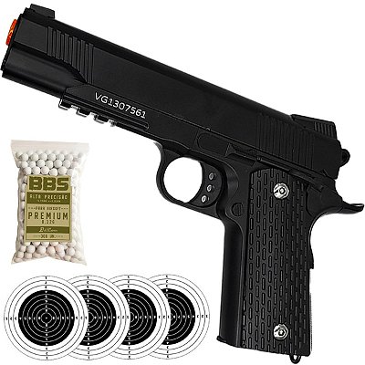 AIRSOFT PISTOLA ROSSI VG 1911-V13 BK METAL SPRING 6MM