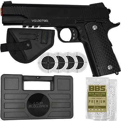 AIRSOFT PISTOLA ROSSI VG 1911-V13 BK METAL SPRING 6MM 7L9