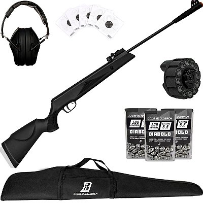 Carabina Pressão Black Hawk Gás Ram 70kg Artemis 5.5mm J8