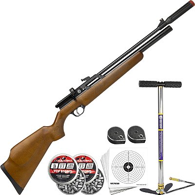 Carabina Pressão PCP Dione Wood Madeira VR Mag 5.5mm 250 Bar