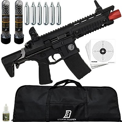 Fuzil airgun Co2 Ar15 Dragon Rossi semi/full auto rajada PWE9