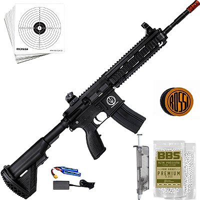 Rifle AEG Rossi Airsoft HK 416-L Neptune Elet. BBs Bateria