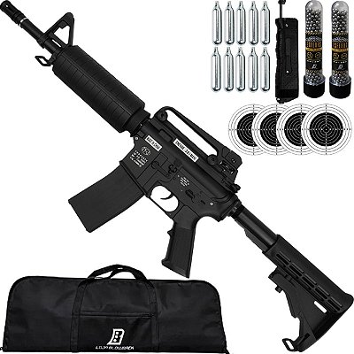 Rifle de Pressão Airgun FN M4-05 4,5m Esferas e Loader Capa