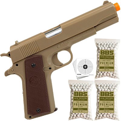 Pistola Airsoft Rossi 1911 Kwc 6mm Esferas Híbrida Spring