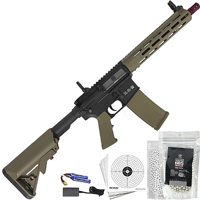 Rifle Airsoft Elétrica Specna Arms SA-F03 4s Metal Tan 6mm