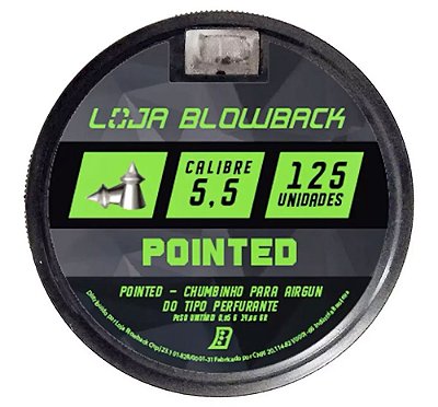 Chumbinho 5,5mm Pointed P/ Carabina Pressão Premium 125 unidades