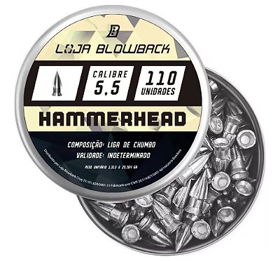 Chumbinho Hamerhead 5,5mm Loja Blowback P/ Carabinas Pressão
