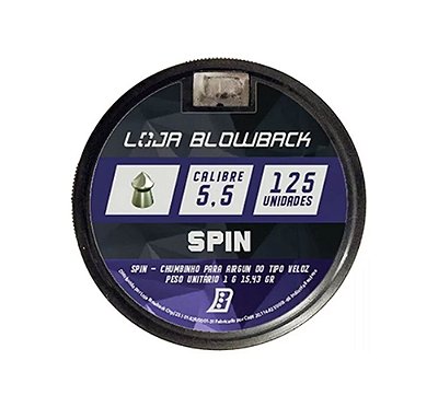 Chumbinho Spin 5,5mm Premium P/ Carabina Pressão 125 unidades