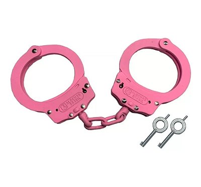 Algema Polícia Profissional De Aço Carbono 1020 Rosa