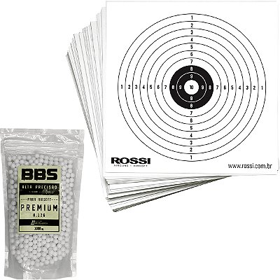 Alvos Rossi 50 un 14x14cm + Munição 0.12g 1000 un