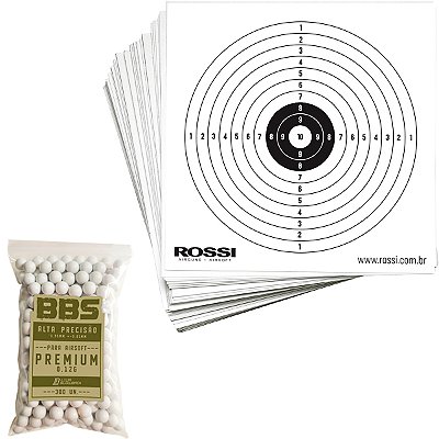 Alvos Rossi 50 un 14x14cm + Munição 0.12g 300 un