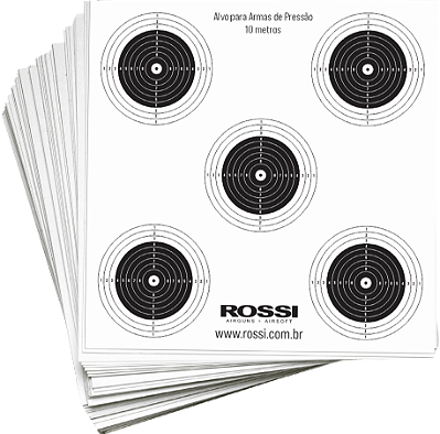 Alvos Rossi 50 un 14x14cm Layout 5 em 1 Airsoft de Pressão