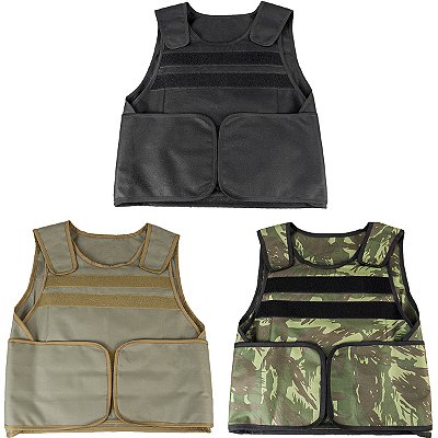 Colete Tático Airsoft LBB KIT Camuflado, Preto e Caqui