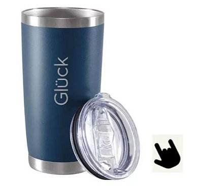 Copo Térmico Gluck Lucky Night Blue Aço Inox 591ml C/ Tampa Cor Azul