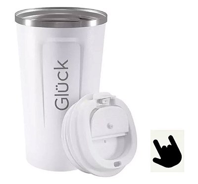 Copo Térmico Original Gluck Spark Off White Aço Inox 500ml