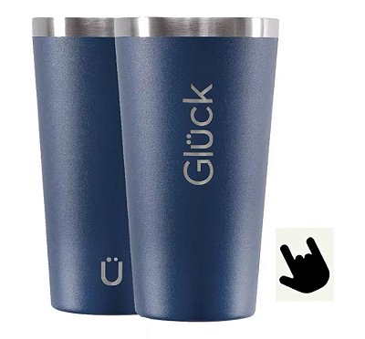 Copo Térmico Gluck Sleek 473ml Inox Night Blue
