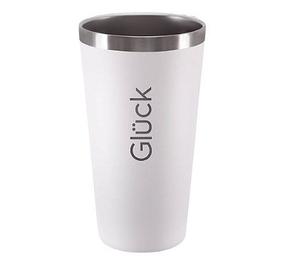 Copo Térmico Gluck Sleek Aço Inox Bebidas 473ml Off White