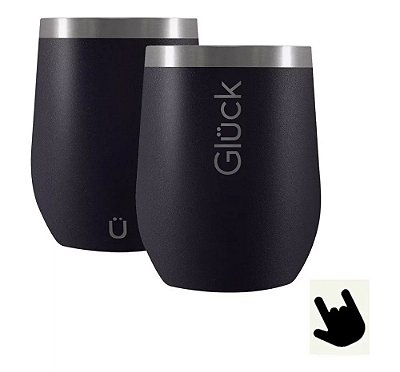 Copo Térmico Gluck Spirit Aço Inox Black Lançamento 354ml