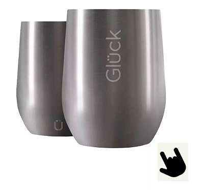Copo Térmico Gluck Whisky Spirit Silver Steel Aço Inox 354ml