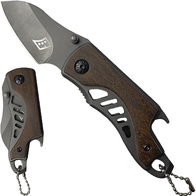 Canivete Madeira Tático de Bolso Blowback c/ Abridor e Trava