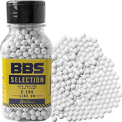 BBS Bolinha Munição Airsoft 6mm 0,28g 1100 unidades Blowback
