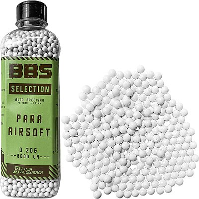 BBS Bolinha Munição Airsoft 6mm Pote 5000 un 0,20g Blowback