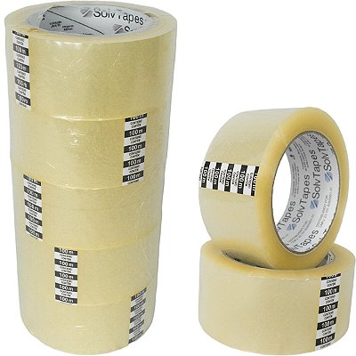Fita Adesiva 100 m Transparente Durex Solv Tapes 5 rolos