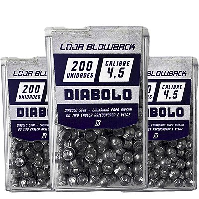 3 Chumbinhos Diabolo Spin 4,5m Loja Blowback Carabina Press