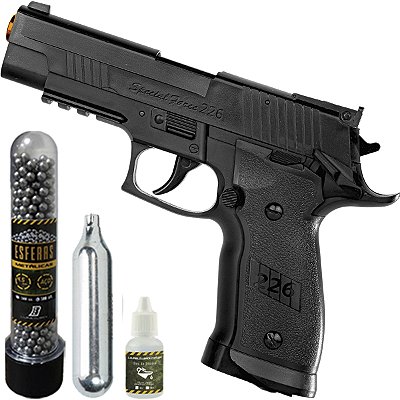Airgun Pistola P226 X-4 Sigsauer Nbb Pressão Gás Co2 4.5mm