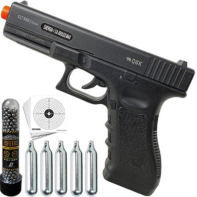 Pistola Airgun Glock Qgk Esferas De Aço 4,5mm Polímero