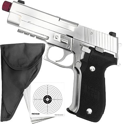 Pistola Airsoft Rossi P226 Silver GBB Blowback Metal 6mm Semiautomática