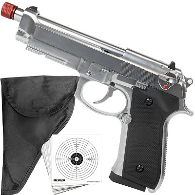 Pistola Airsoft 1911 M92 Rossi Metal GBB Blowback Silver