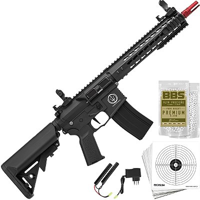 Rifle Airsoft Elet. AR15 Neptune 10 Short Rossi 6mm Auto