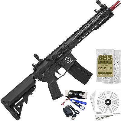 Rifle Airsoft Elet. AR15 Neptune 10 Short Rossi 6mm Auto