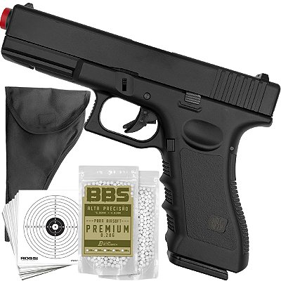 Pistola Airsoft A Gás Rossi V17 Gbb Blowback Glock Com Recuo