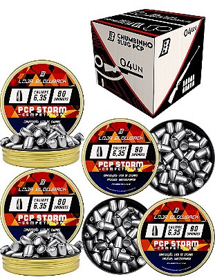Chumbinho Pcp Slug 6,35mm 4 Latas 2.33g / 36gr Loja Blowback