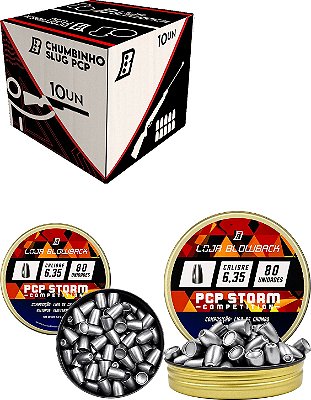 Chumbinho Pcp Slug 6,35mm 10 Latas 2.33g/ 36gr Loja Blowback