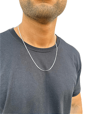 Corrente grumet 60 cm 2 mm de prata legítima 925 pura