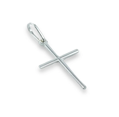 Pingente Palito Prata 925 Legítima Cruz 15mm x 30mm