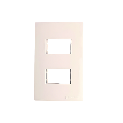 Placa 4x2 – 2 Postos Retangulares Distanciados – Branco