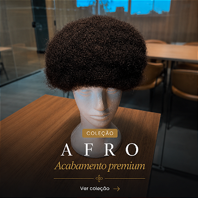 AFRO - Castanho Escuro - Prótese Micropele - 20x25 - nó duplo