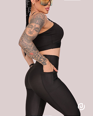 Calça Legging Suplex Compressão com Bolso Lateral