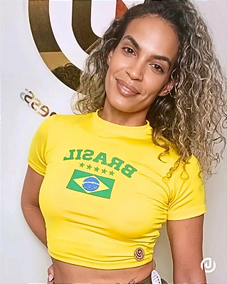 Cropped Brasil Suplex Power Amarelo