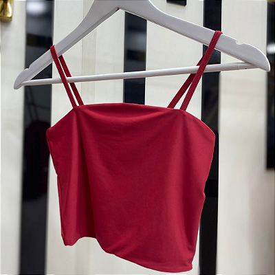 TOP CROPPED ALÇA VERMELHO