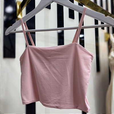 TOP CROPPED ALÇA ROSA