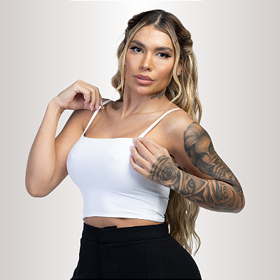 TOP CROPPED ALÇA BRANCO